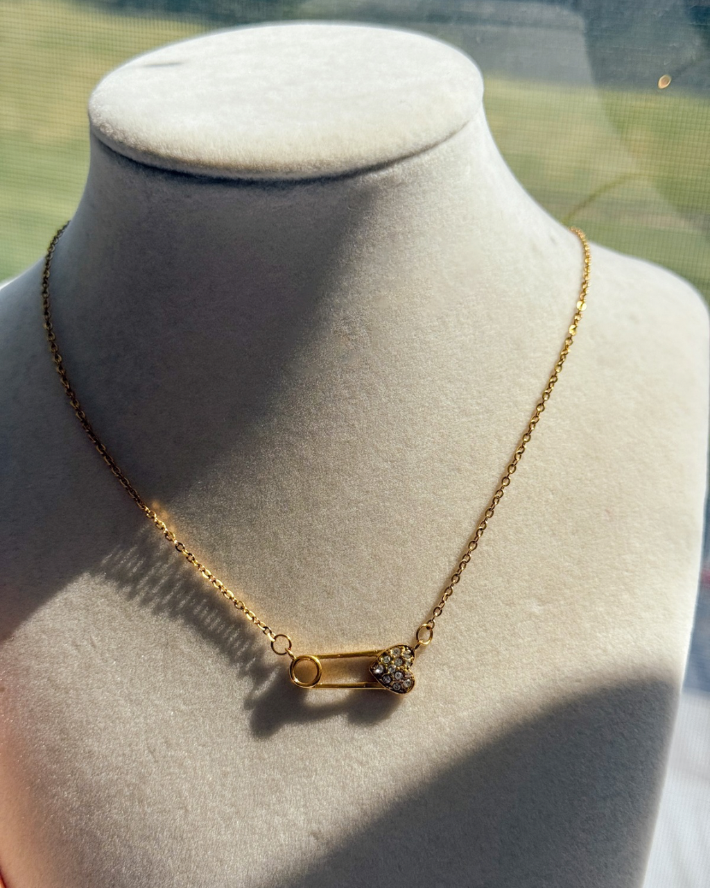 Golden Love Pin Necklace