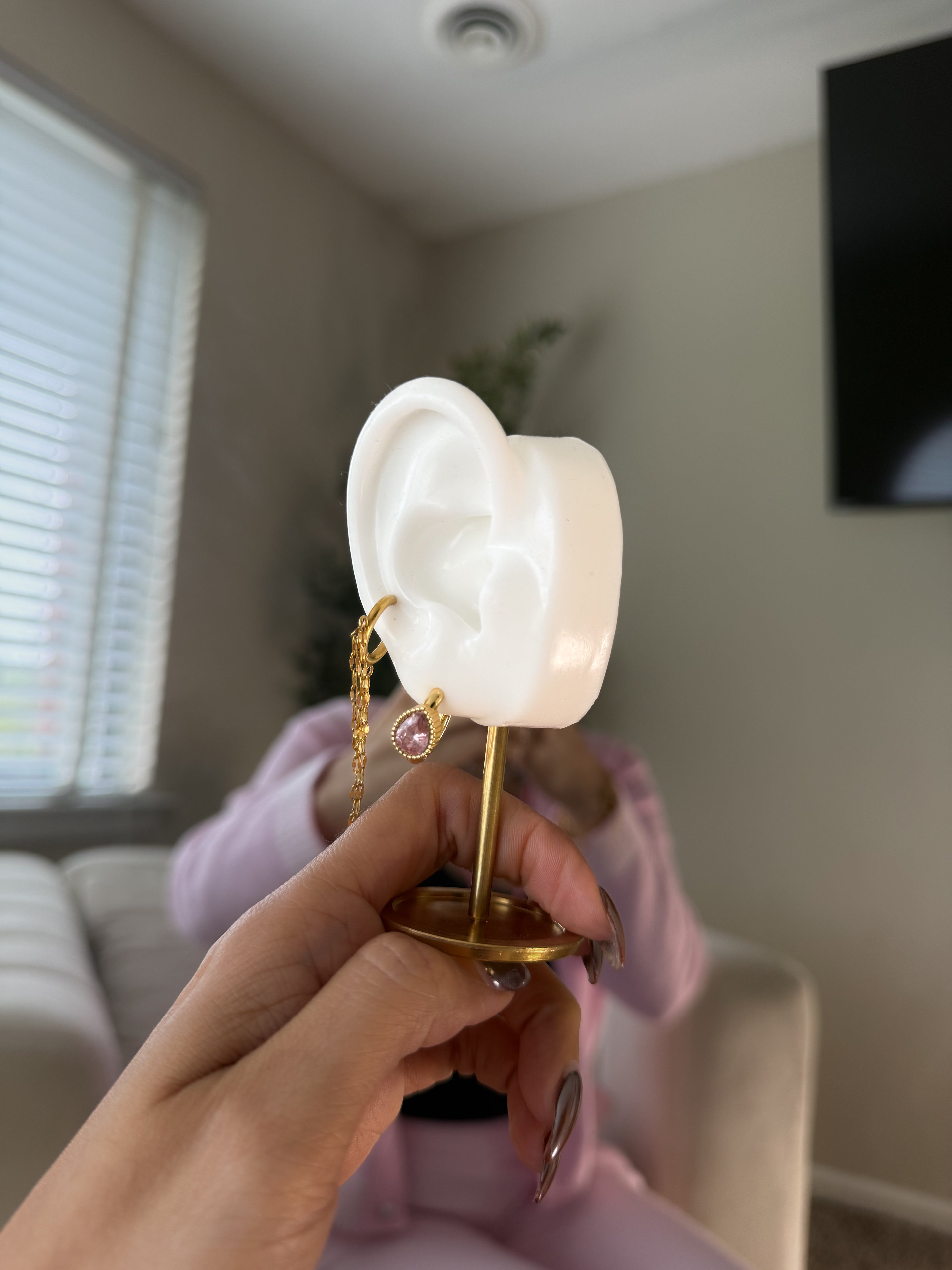 Rosé Drop Earrings