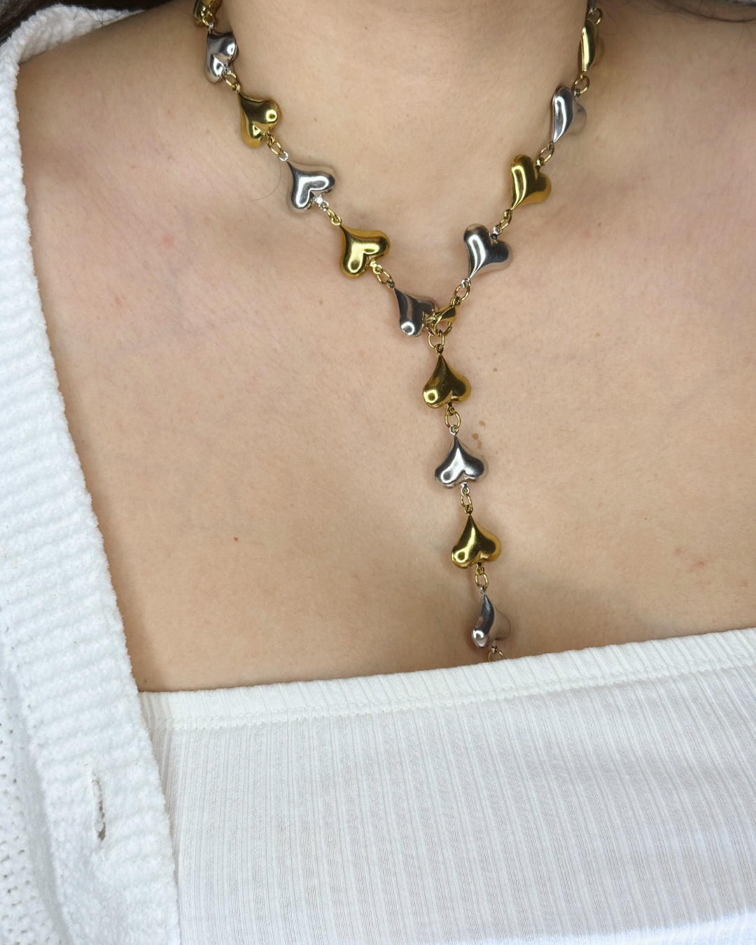 Dual Heart Chain Necklace