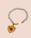 Pearl Heart Charm Bracelet