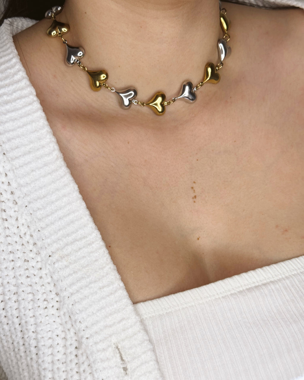 Dual Heart Chain Necklace