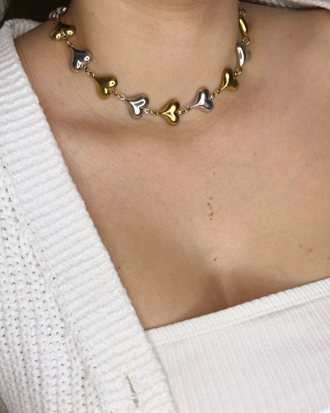 Dual Heart Chain Necklace