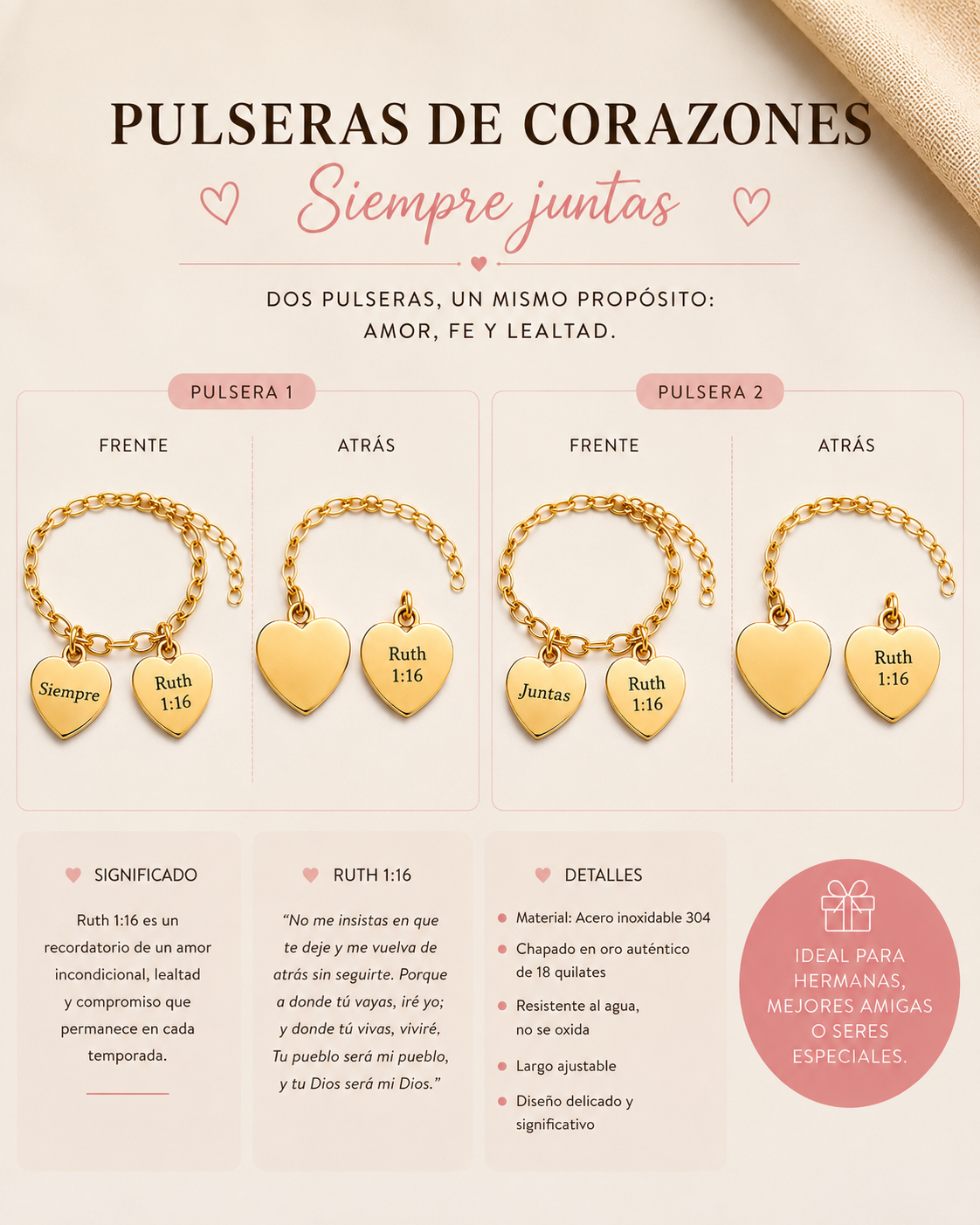 Siempre Juntas | Par de Pulseras