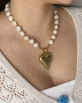 Vintage Heart Pearl Necklace