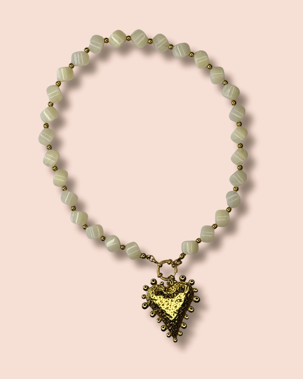 Vintage Heart Pearl Necklace