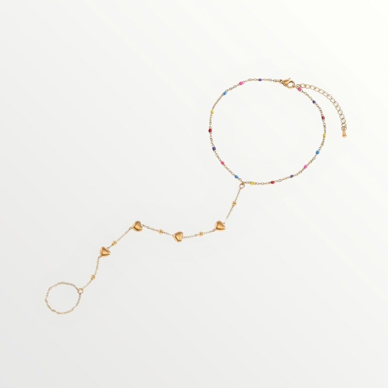 Pulsera de Mano Corazones & Cristales