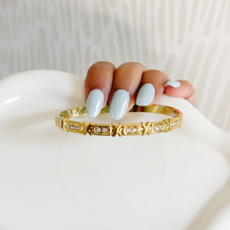 XOXO Brand Gold-Tone Stainless Steel Bangle